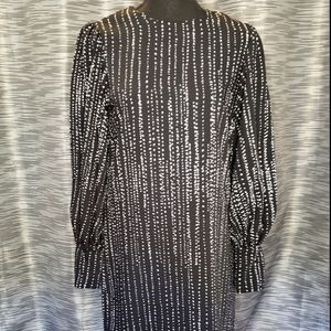 H&M Black & White Long Sleeve Dress